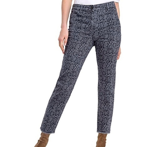 Women’s Olsen‎ Neutral Mona Slim Leg Snake Print Cropped Frayed Jeans M / L 12